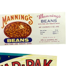 Load image into Gallery viewer, Lot of 4 Vintage Canned Vegetable Labels