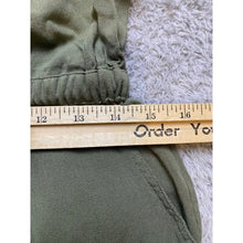 Load image into Gallery viewer, Olive & Oak Romper Womens Small Army Green Utility Drawstring Sleeveless Rayon
