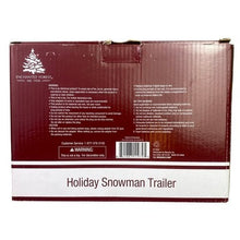 Load image into Gallery viewer, Enchanted Forest Holiday Snowman Trailer Christmas Village Decoration Light Up