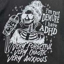 Load image into Gallery viewer, ADHD Shirt Womens Extra Large Skeleton Coffee Funny Grunge Gothcore Streetwear