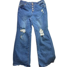Load image into Gallery viewer, Fashion Wear Jeans Womens Extra Large Distressed Button-Fly Wide Leg Streetwear