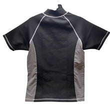 Load image into Gallery viewer, Ancient Fish King Rash Guard Youth Large Scuba Snorkling Surfing Black Gray NWT