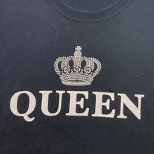 Load image into Gallery viewer, Queen Crown Shirt Womens 3XL Black Spell Out Preppy Festival Everyday Streetwear