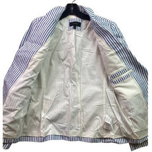 Load image into Gallery viewer, J. Crew Blazer Womens 8 Linen Striped Costal Beachy Ocean Sailing Career