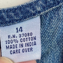 Load image into Gallery viewer, Carolina Blues Dress Womens 14 Denim Embroidered Patchwork Teachercore 45" Long