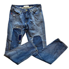 Load image into Gallery viewer, Scotch & Soda Jeans 24x32 Amsterdams Blauw Patched Distressed Patchwork Lace