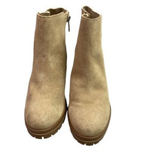 Load image into Gallery viewer, Vince Camuto Boots Womens 8M Tan Suede Chunky Platform Zip Ankle Bootes