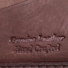 Load image into Gallery viewer, Genuine Leather Bi Fold Wallet Dark Brown Hand Crafted Zipper Coin Pocket