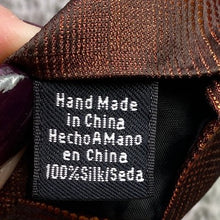 Load image into Gallery viewer, Van Heusen Necktie Mens Silk Brown Orange Plaid Stain Resistant Career