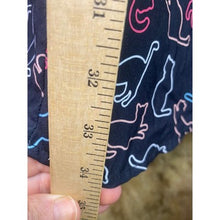 Load image into Gallery viewer, Black Cat Print Dress Womens Small Short Sleeve Collared Party Casual