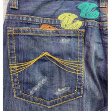 Load image into Gallery viewer, AZZURE Love Life Jeans Mens 40x34 Embroidered Baggy Y2K Hip Hop Streetwear