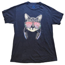 Load image into Gallery viewer, Cat Shirt Womens Medium Trippy Psychedelic Headphones Streetwear Festival