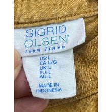 Load image into Gallery viewer, Sigrid Olsen Dress Womens Large Linen Sleeveless Gold Costal Beachy Travel