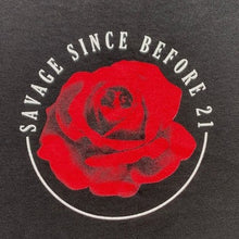 Load image into Gallery viewer, Savage Shirt Mens Large Black Spell Out Rose Grunge Everyday Streetwear