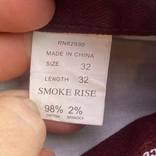 Load image into Gallery viewer, Smoke Rise Jeans Mens 32x32 Maroon Moto Grunge Punk Preppy Academia