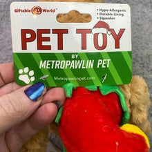 Load image into Gallery viewer, Christmas Dog Pet Toy 9" Squeaker Crinkle Ears Elf Hat Collar Metro Pawlin