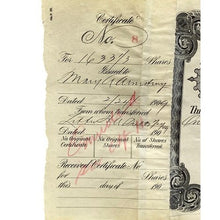 Load image into Gallery viewer, Antique 1908 Mining Stock Certificate Bachelor Khedive Mines Collectible