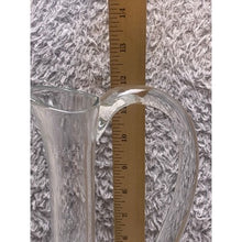 Load image into Gallery viewer, Vintage Etched Glass Pitcher Carafe Floral Design Elegant Tableware 12"