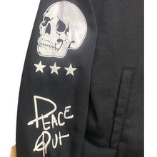 Load image into Gallery viewer, Brooklyn Cloth Jacket Womens Large Varsity AOP Skull Preppy Gothcore Streetwear