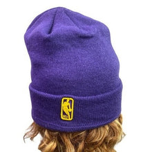 Load image into Gallery viewer, Los Angeles Lakers Beanie Adult New Era NBA Basketball Logo Spell Out