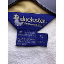 Load image into Gallery viewer, Vintage Duckster Jacket Mens Extra Large Windbreaker Snaps Lined Embroidered