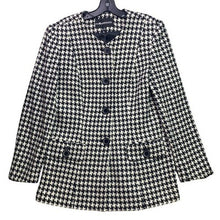 Load image into Gallery viewer, Sag Harbor Blazer Womens 14 Houndstooth Wool Blend Coat Office Old Money Career