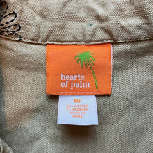 Load image into Gallery viewer, Hearts of Palm Vest Womens 18 Embroidered Sleeveless Snaps Boho Tan Stretchy