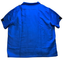 Load image into Gallery viewer, Hilton Bowling Shirt Mens 3XL Retro Button Up Short Sleeve Blue Black Rockabilly