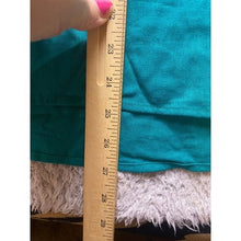 Load image into Gallery viewer, Jaclyn Smith Blouse Womens 2XL Teal Green Linen Rayon Costal Mature Lace Up