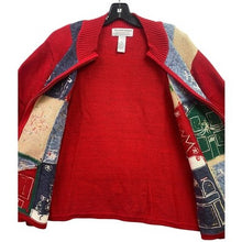 Load image into Gallery viewer, VTG Tiara International Sweater Women Extra Large Full Zip Christmas Embroidered