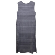 Load image into Gallery viewer, Duluth Trading Co Dress Womens Medium Sleeveless Comfy Side Slit Gray Stripe