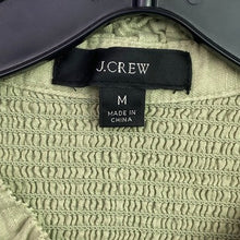 Load image into Gallery viewer, J.Crew Blouse Womens Medium Sage Green Fairycore Gauze Smocked Ruffle