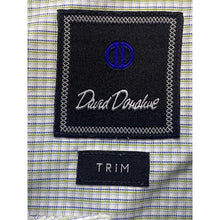 Load image into Gallery viewer, David Donahue Shirt Mens 34/35 Checkered Button Down Long Sleeve Green & Navy