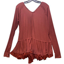 Load image into Gallery viewer, We The Free Shirt Womens Small Layered Long Sleeve Ruffle Hem Grunge Oversized