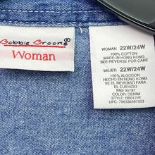 Load image into Gallery viewer, Bobbie Brooks Shirt Womans 22/24 Denim Embroidered Christmas Bears Mature