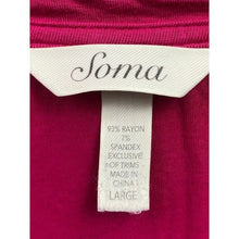 Load image into Gallery viewer, Soma Shirt Womens Large Fuchsia Mature Rayon Night Soft Cozy Beachy Coastal
