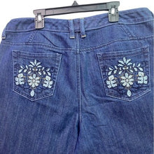 Load image into Gallery viewer, Chicos Jeans Womens Large Embroidered Crocheted Preppy Academia Festival