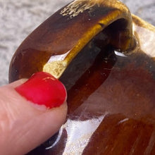 Load image into Gallery viewer, Vintage Hull Creamer Pitcher Oven Proof Brown Drip Glaze Syrup 4.5"