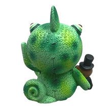 Load image into Gallery viewer, Furrybones Dragon Skeleton Figure Camo Green Top Hat Brown Buddy NIB