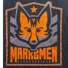 Load image into Gallery viewer, Fayetteville Marksmen Shirt Mens Medium Spell Out Hockey Logo Athleisure AOP