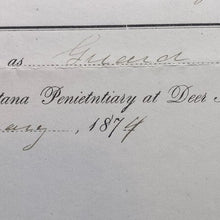 Load image into Gallery viewer, 1874 Montana Penitentiary Salary Document Old West History Jail Guard Ephemera