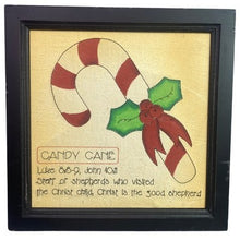 Load image into Gallery viewer, Candy Cane Framed Art Bible Verse Christmas Wall Hanging Country Farmhouse
