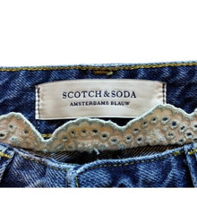 Load image into Gallery viewer, Scotch & Soda Jeans 24x32 Amsterdams Blauw Patched Distressed Patchwork Lace