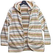 Load image into Gallery viewer, Knapp Studio Jacket Womens Medium Striped Hooded Fleece Cardigan Cozy Outdoors