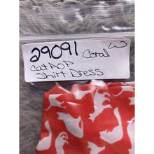 Load image into Gallery viewer, Gap Shirt Dress Womens Extra Large Cat AOP Casual Short Sleeve Coral Summer
