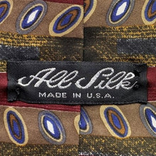Load image into Gallery viewer, All Silk Necktie Mens Geometric Stripe AOP Career