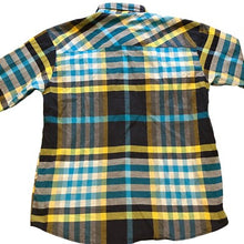 Load image into Gallery viewer, Evolution Shirt Mens 2XL Blue Plaid Academia Preppy Patch Think Outside the Box