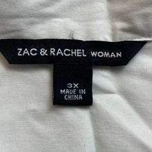 Load image into Gallery viewer, Zac & Rachel Blouse Womens 3XL White Tuxedo Pleated Preppy Career Festival