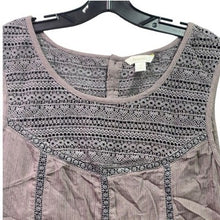 Load image into Gallery viewer, Garnet Hill Blouse Womens 16 Tank Sleeveless Gray Crochet Boho Flowy Festival