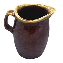 Load image into Gallery viewer, Vintage Hull Creamer Pitcher Oven Proof Brown Drip Glaze Syrup 4.5"